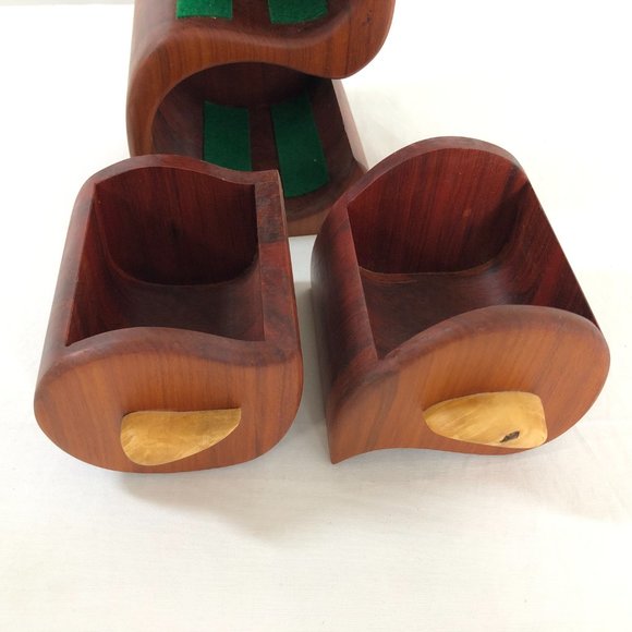 Hand Made Solid Wood Trinket Jewelry Box Artisan Signed Hardwood Puzzle Drawers - Picture 6 of 9